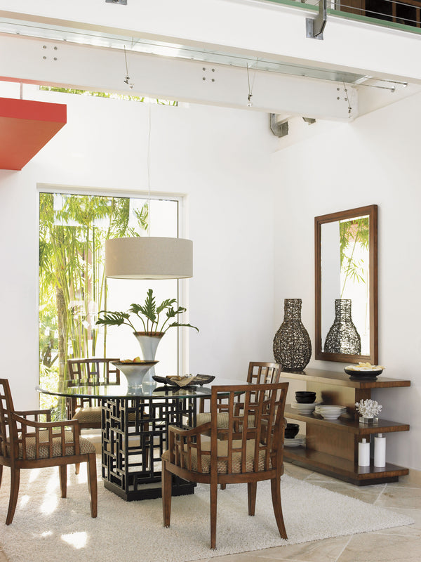 South Sea Dining Table With 54 Inch Glass Top