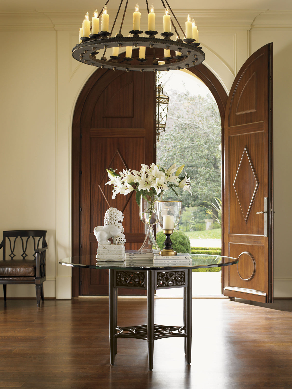 Sugar And Lace Dining Table With 54 Inch Glass Top