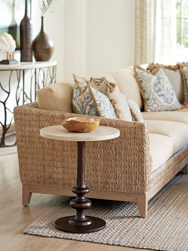 Marshall Stone Top Round End Table