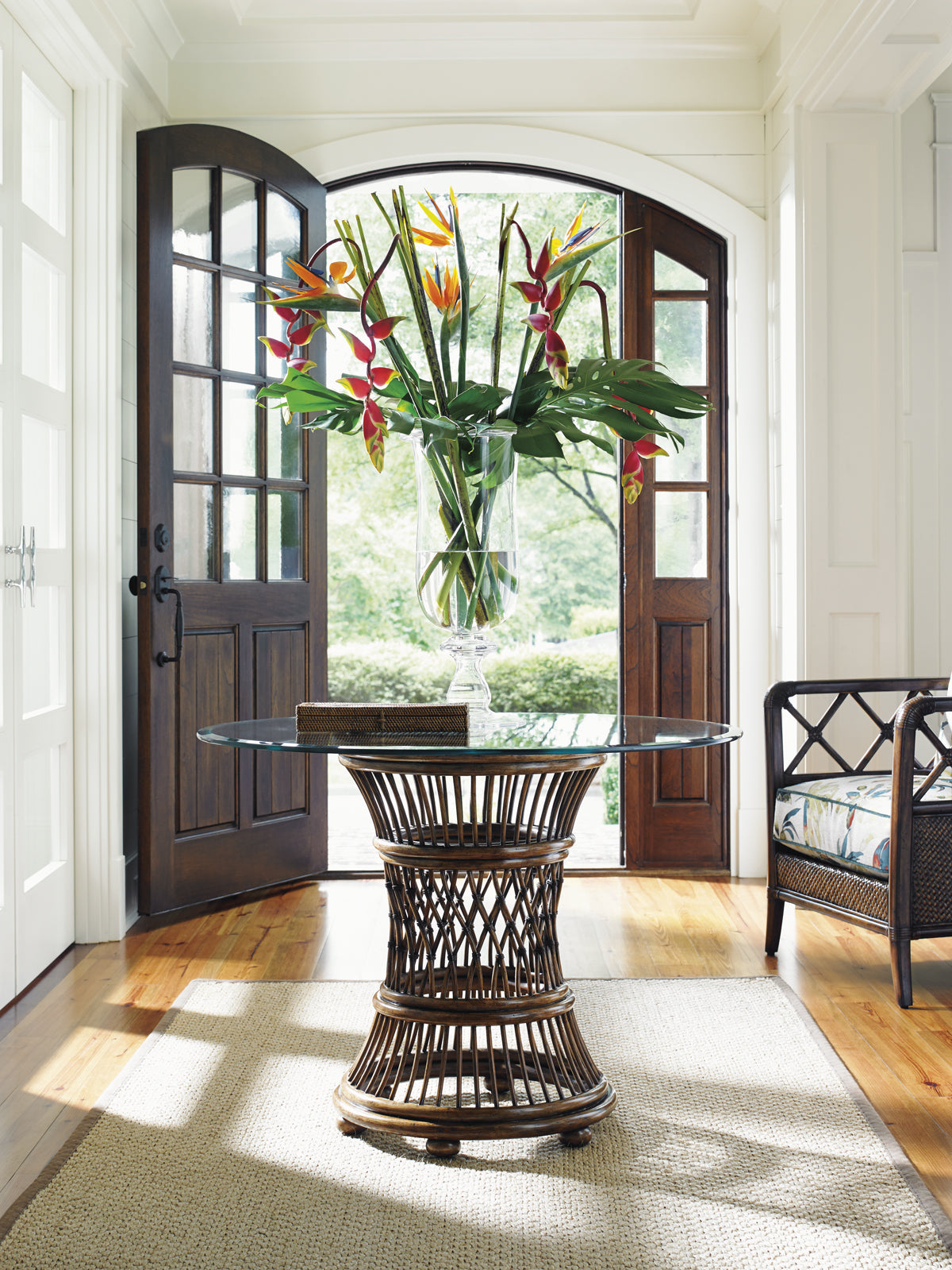 Aruba Dining Table With 36 Inch Glass Top