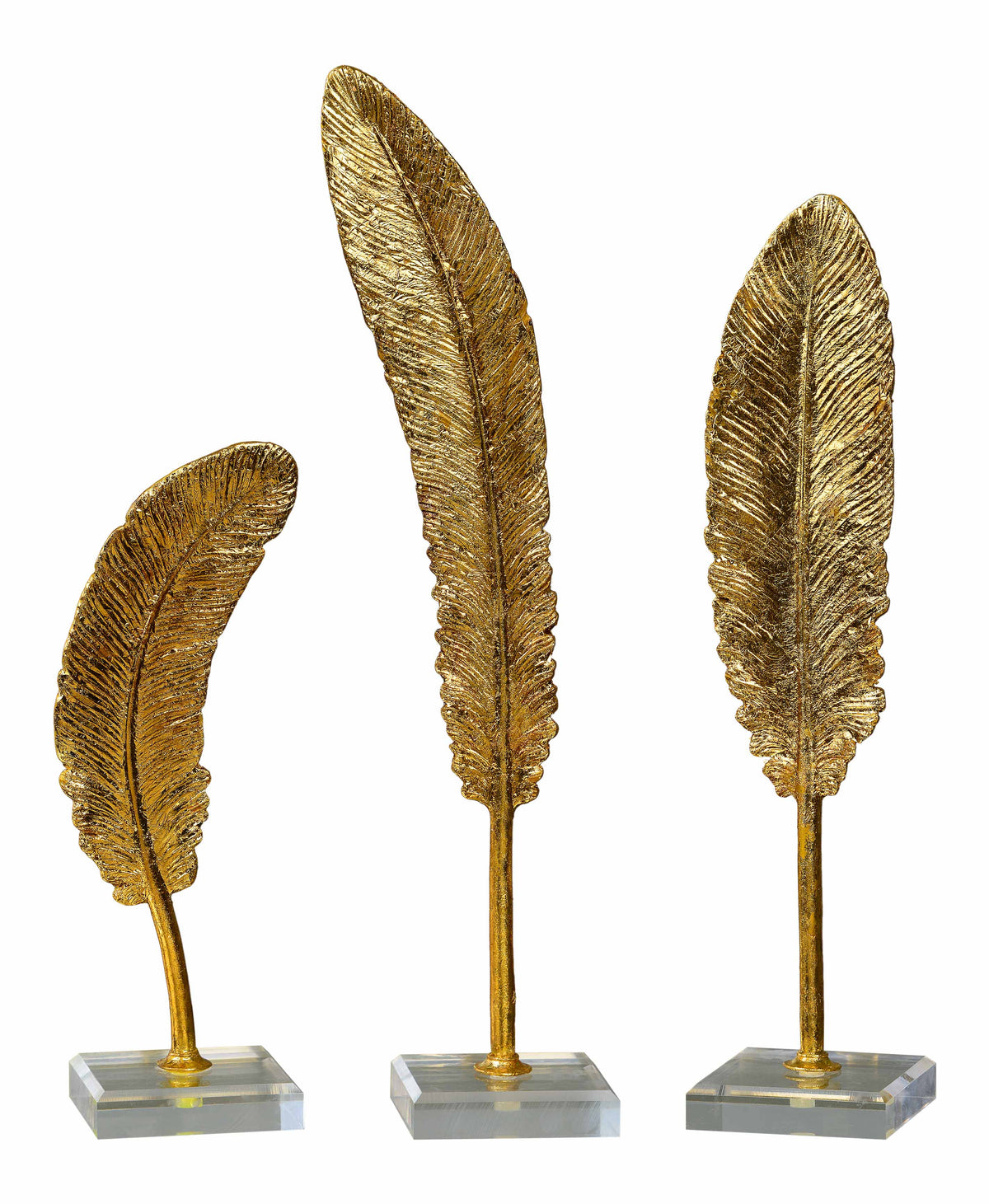 Uttermost Feathers Gold Sculpture S/3
