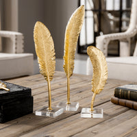 Uttermost Feathers Gold Sculpture S/3