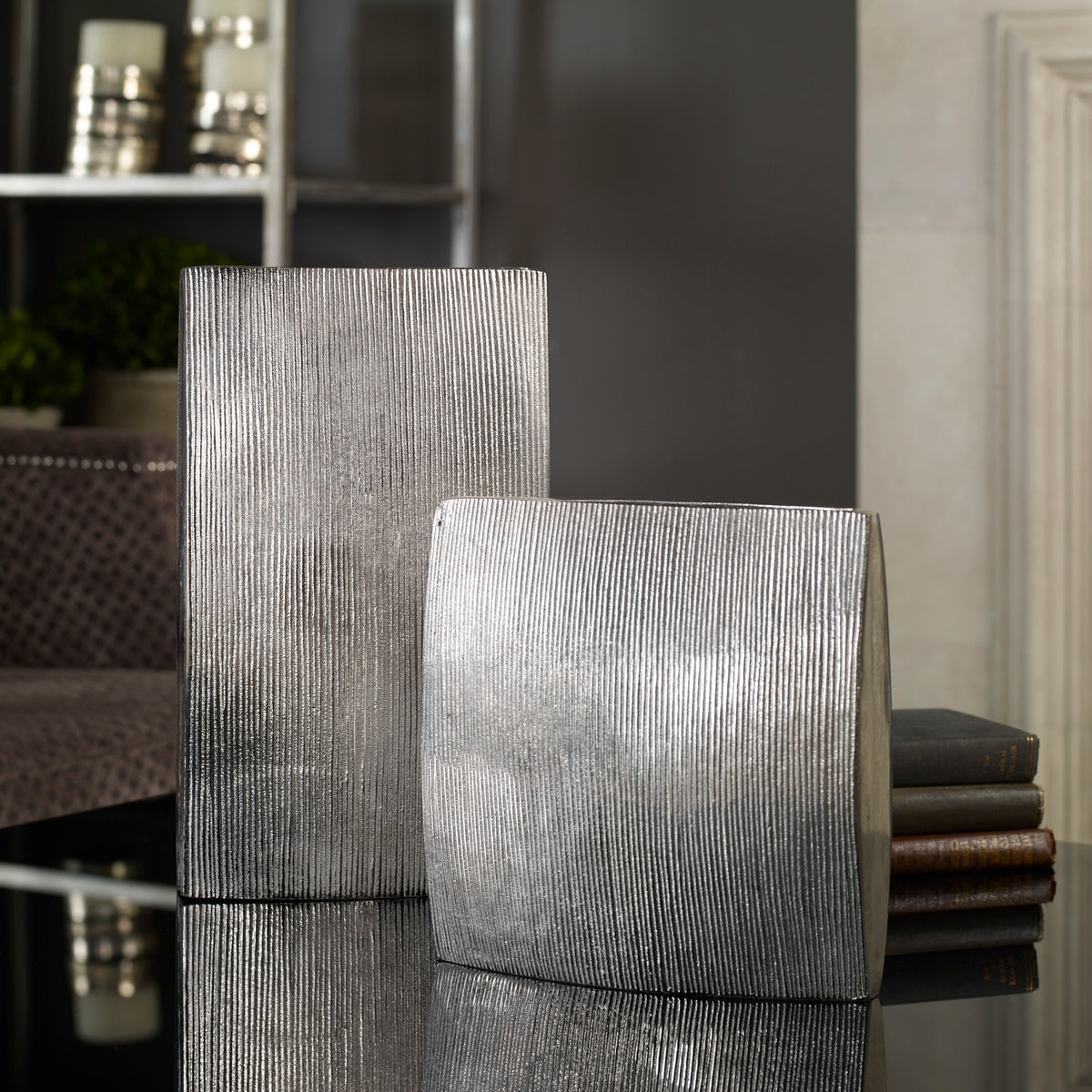 Uttermost Darla Aluminum Vases S/2