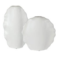 Uttermost Ruffled Feathers Modern White Vases, S/2