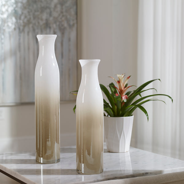 Uttermost Blur Ivory Beige Vases, S/2