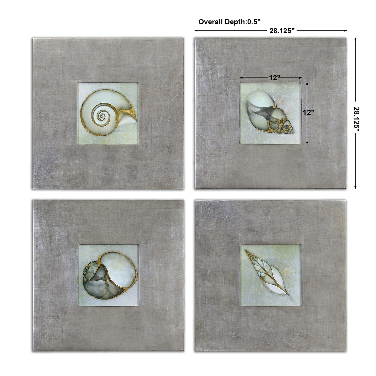 Uttermost Neptunes Garden Framed Art Set/4
