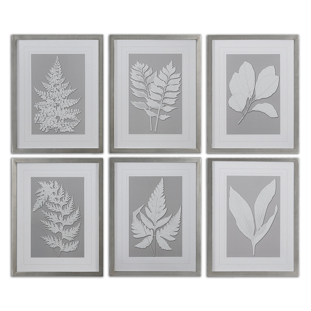Uttermost Moonlight Ferns Framed Art, S/6