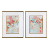 Uttermost A Touch Of Blush And Rosewood Fences Art, S/2
