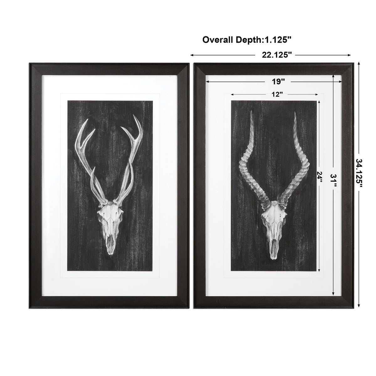 Uttermost Rustic European Mounts Prints S/2