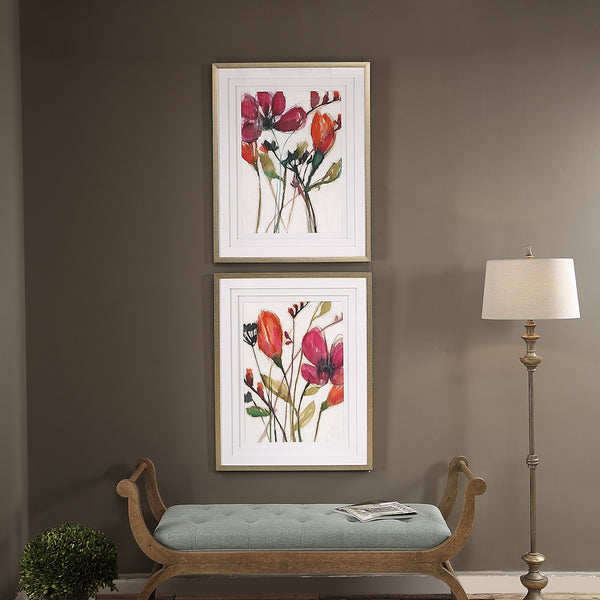 Uttermost Vivid Arrangement Floral Prints, S/2