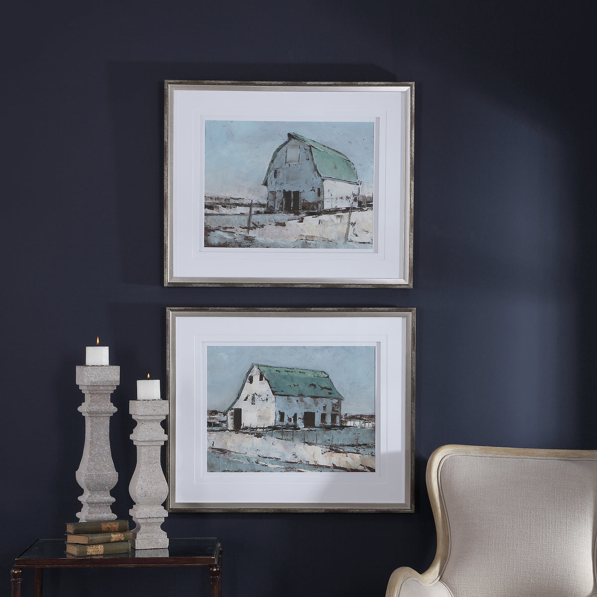 Uttermost Plein Air Barns Framed Prints Set/2