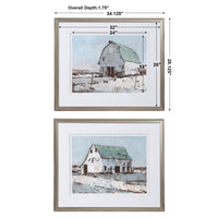 Uttermost Plein Air Barns Framed Prints Set/2