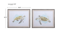 Uttermost Sea Turtle Study Watercolor Prints, S/2