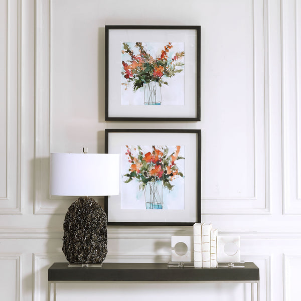 Uttermost Fresh Flowers Watercolor Prints, S/2