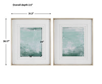 Uttermost Coastal Patina Modern Framed Prints, S/2