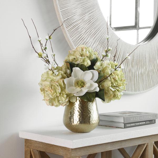 Uttermost Seabrook Floral Bouquet In Gold Vase