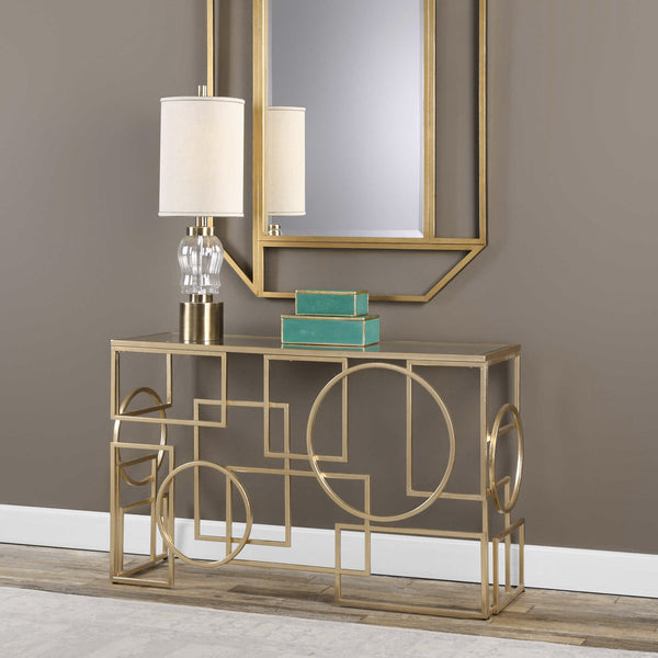 Uttermost Metria Gold Console Table