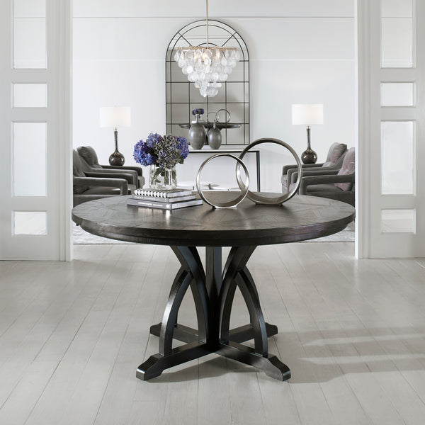 Uttermost Maiva Round Black Dining Table