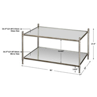 Uttermost Gannon Mirrored Glass Coffee Table