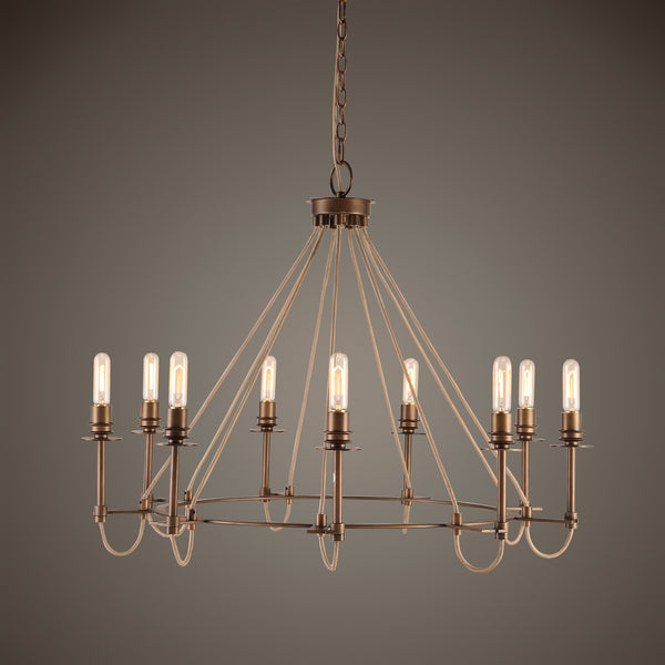 Uttermost Lyndhurst Industrial 9 Light Chandelier