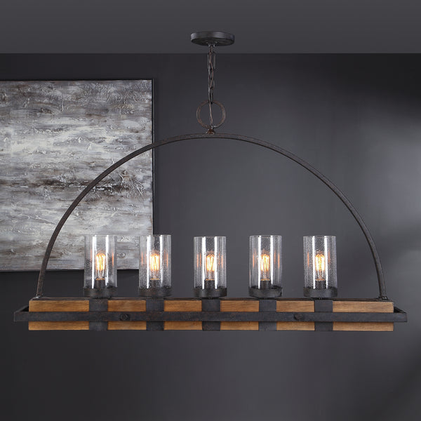 Uttermost Atwood 5 Light Rustic Linear Chandelier