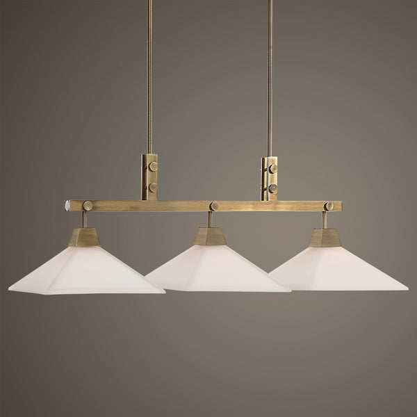 Uttermost Brookdale Industrial 3 Light Linear Chandelier