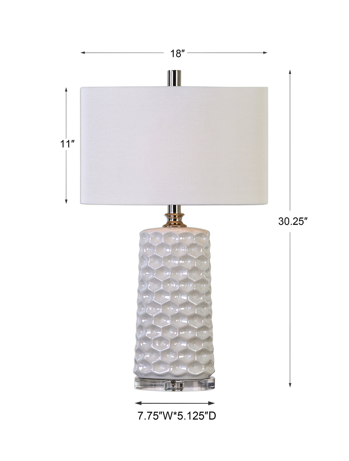 Uttermost Sesia White Honeycomb Table Lamp