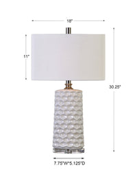 Uttermost Sesia White Honeycomb Table Lamp