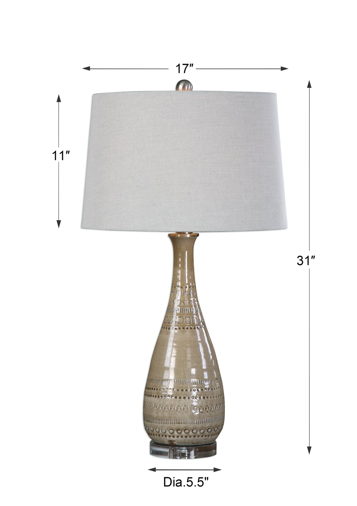 Uttermost Nakoda Embossed Ceramic Lamp