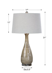 Uttermost Nakoda Embossed Ceramic Lamp