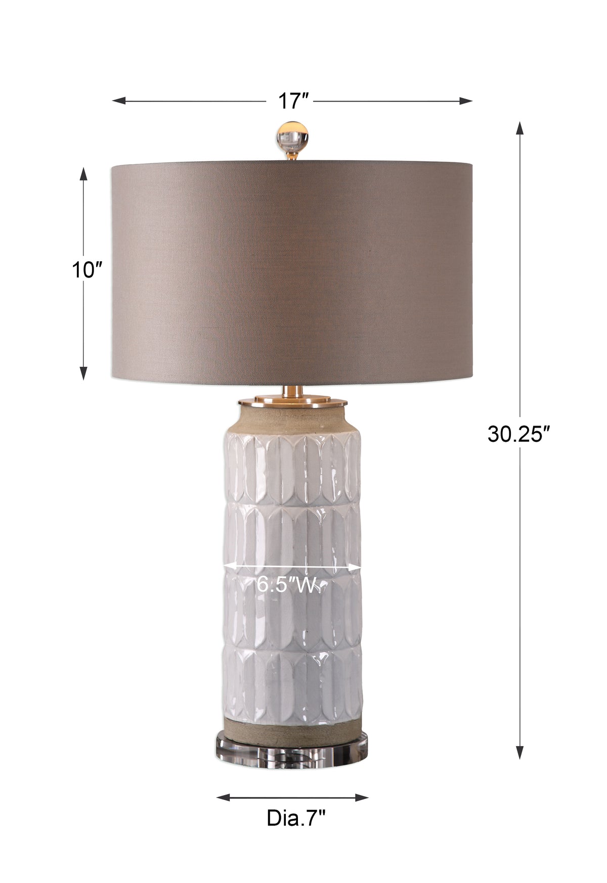 Uttermost Athilda Gloss White Table Lamp