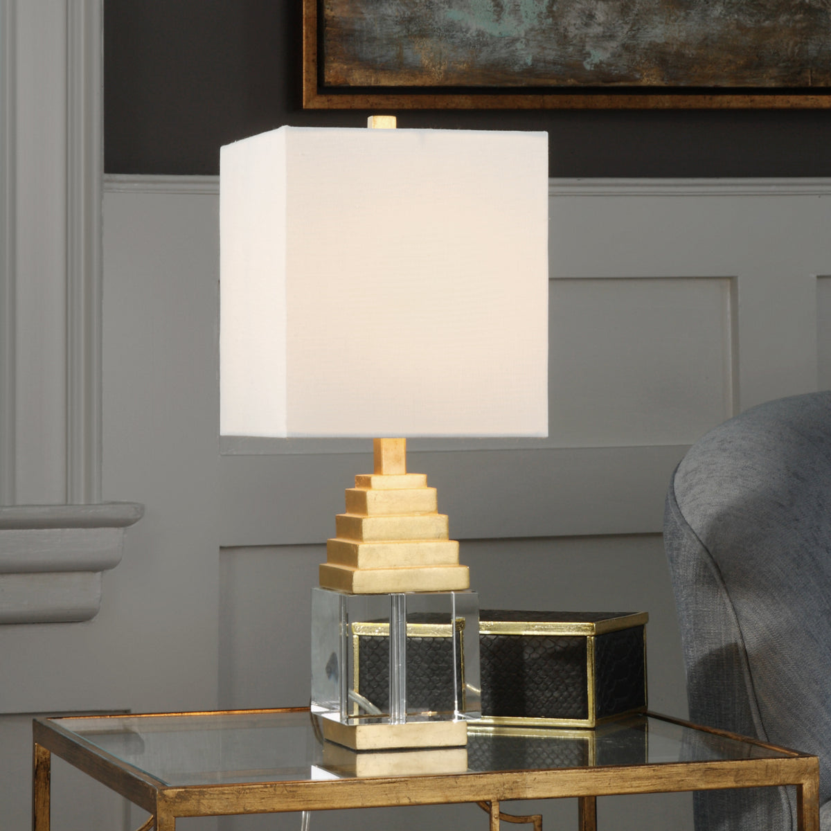Uttermost Anubis Crystal Cube Lamp