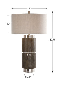 Uttermost Cheraw Wood Cylinder Lamp