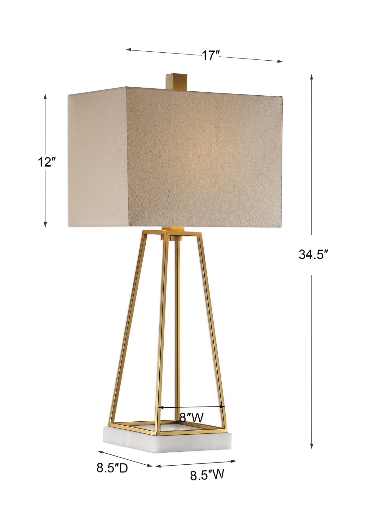 Uttermost Mackean Metallic Gold Lamp
