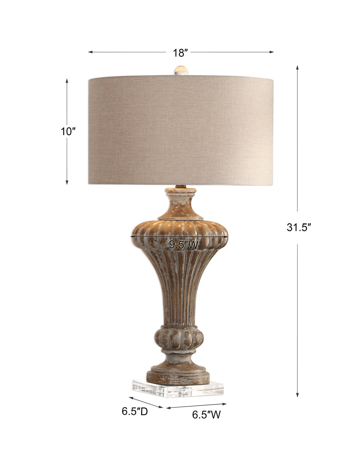 Uttermost Treneece Aged Pecan Lamp