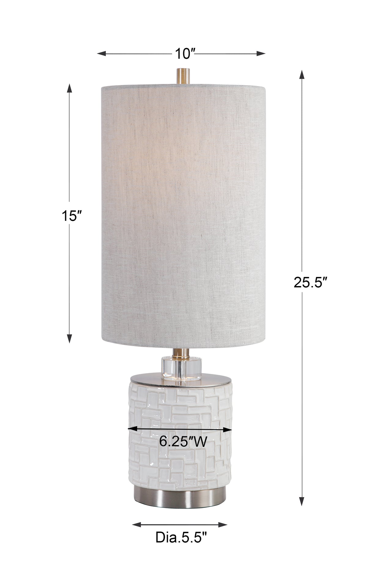 Uttermost Elyn Glossy White Accent Lamp