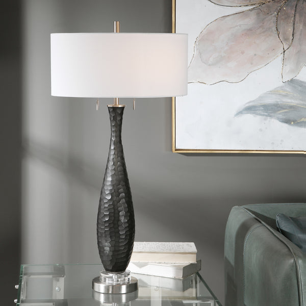 Uttermost Jothan Frosted Black Table Lamp