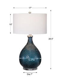 Uttermost Eline Blue Glass Table Lamp