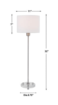 Uttermost Wick Nickel Buffet Lamp