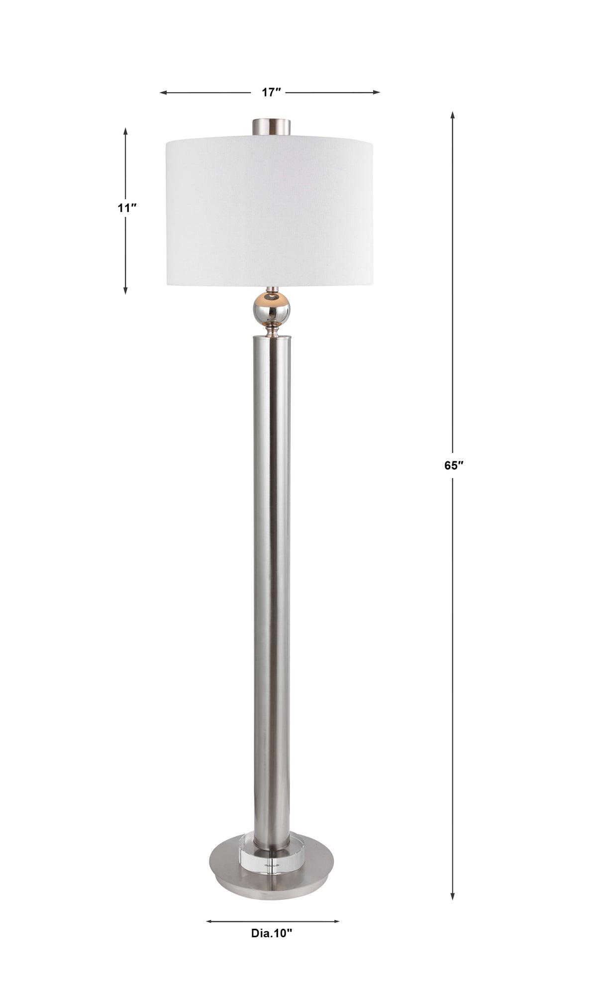 Uttermost Silverton Brushed Nickel Floor Lamp