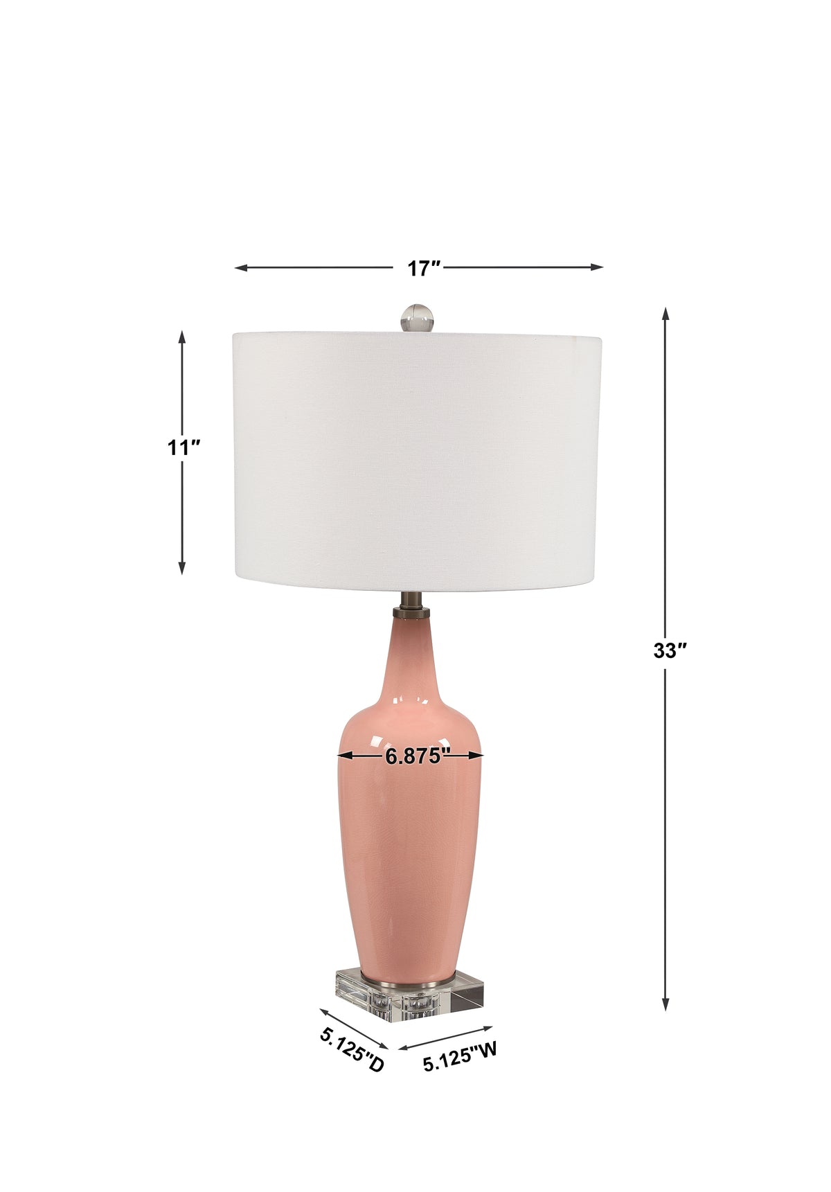 Uttermost Anastasia Light Pink Table Lamp