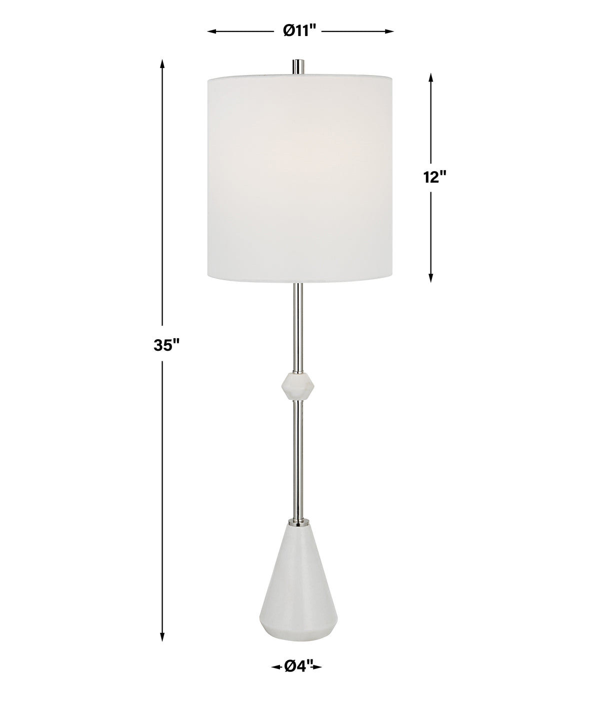 Uttermost Chantilly Modern White Buffet Lamp