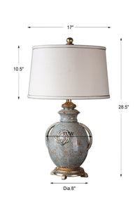 Uttermost Cancello Blue Glaze Lamp