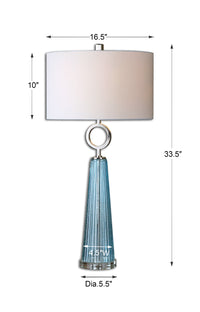 Uttermost Navier Blue Glass Table Lamp