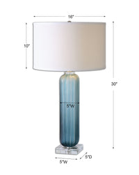 Uttermost Caudina Frosted Blue Glass Lamp