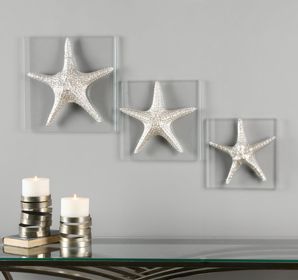Uttermost Silver Starfish Wall Art, S/3