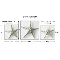 Uttermost Silver Starfish Wall Art, S/3