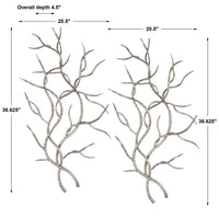 Uttermost Silver Branches Wall Art S/2