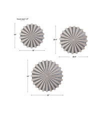 Uttermost Daisies Mirrored Circular Wall Decor, S/3