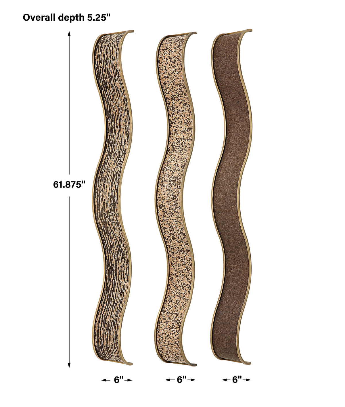 Uttermost Valdivia Serpentine Wall Decor, S/3